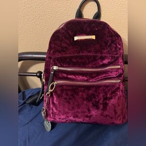 Steve Madden Purple Crushed Velvet Backpack